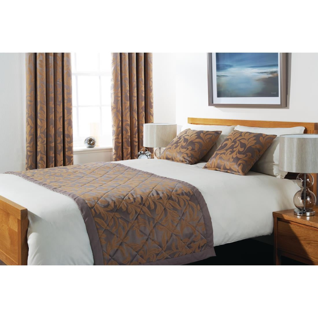 Mitre Essentials Kensington Bedspread Greystone Single - GW235  Mitre Essentials   