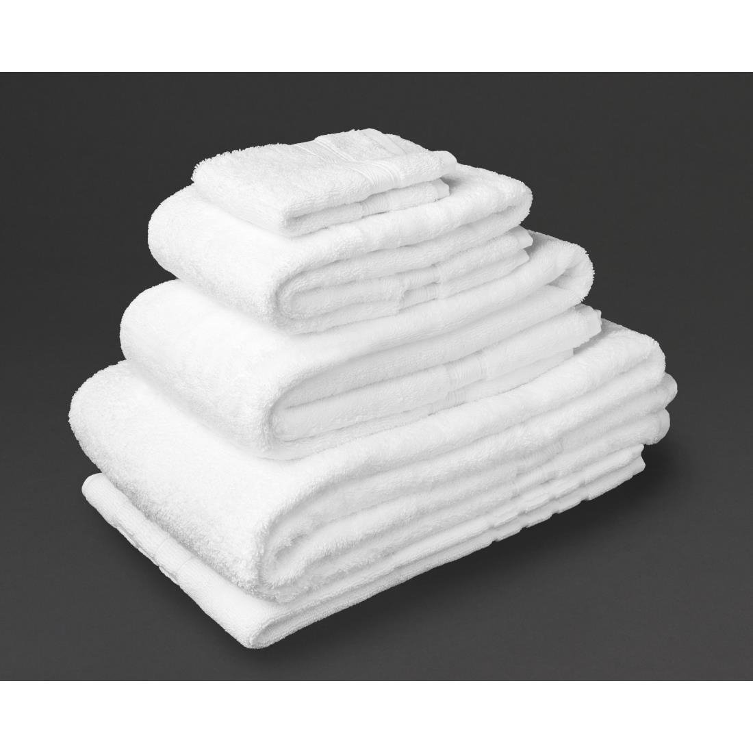 Mitre Luxury Savanna Face Cloth White (Pack of 10) - HB622  Mitre Luxury   