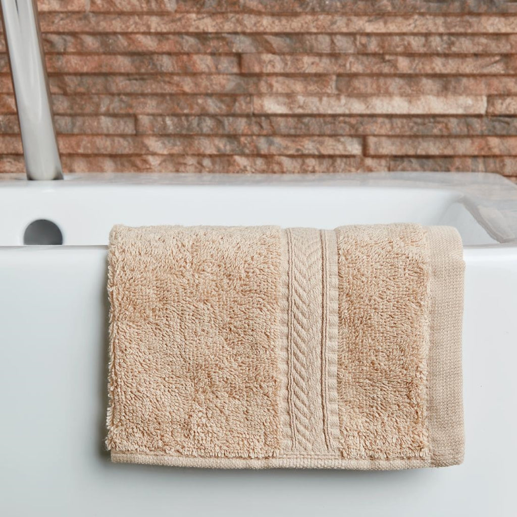 Mitre Essentials Nova Face Cloth Beige (Pack of 10) - HB624  Mitre Essentials   