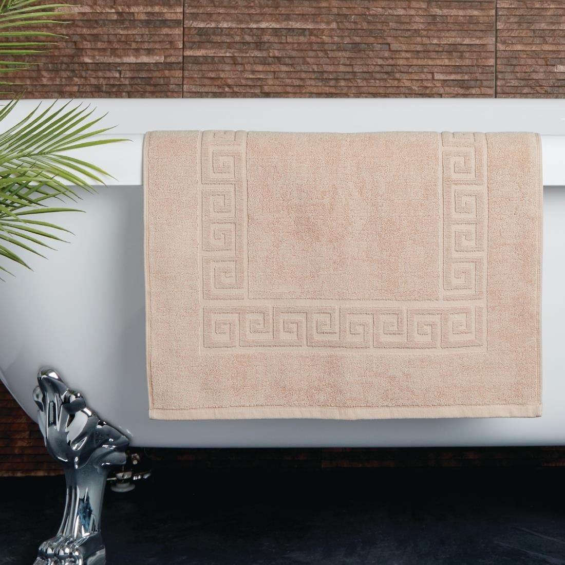 Mitre Essentials Nova Bath Mat Beige - GW343  Mitre Essentials   