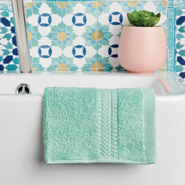 Mitre Essentials Nova Face Cloth Mint (Pack of 10) - HB629  Mitre Essentials   