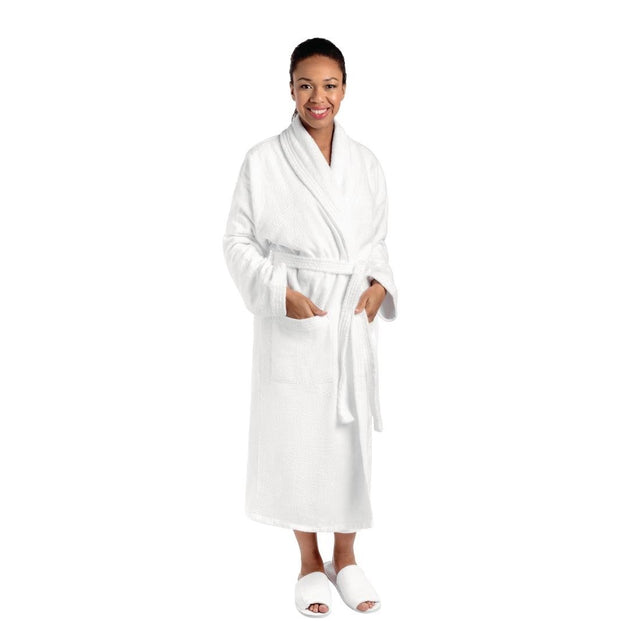 Mitre Luxury Curzon Bathrobe Large White - GW403  Mitre Luxury   