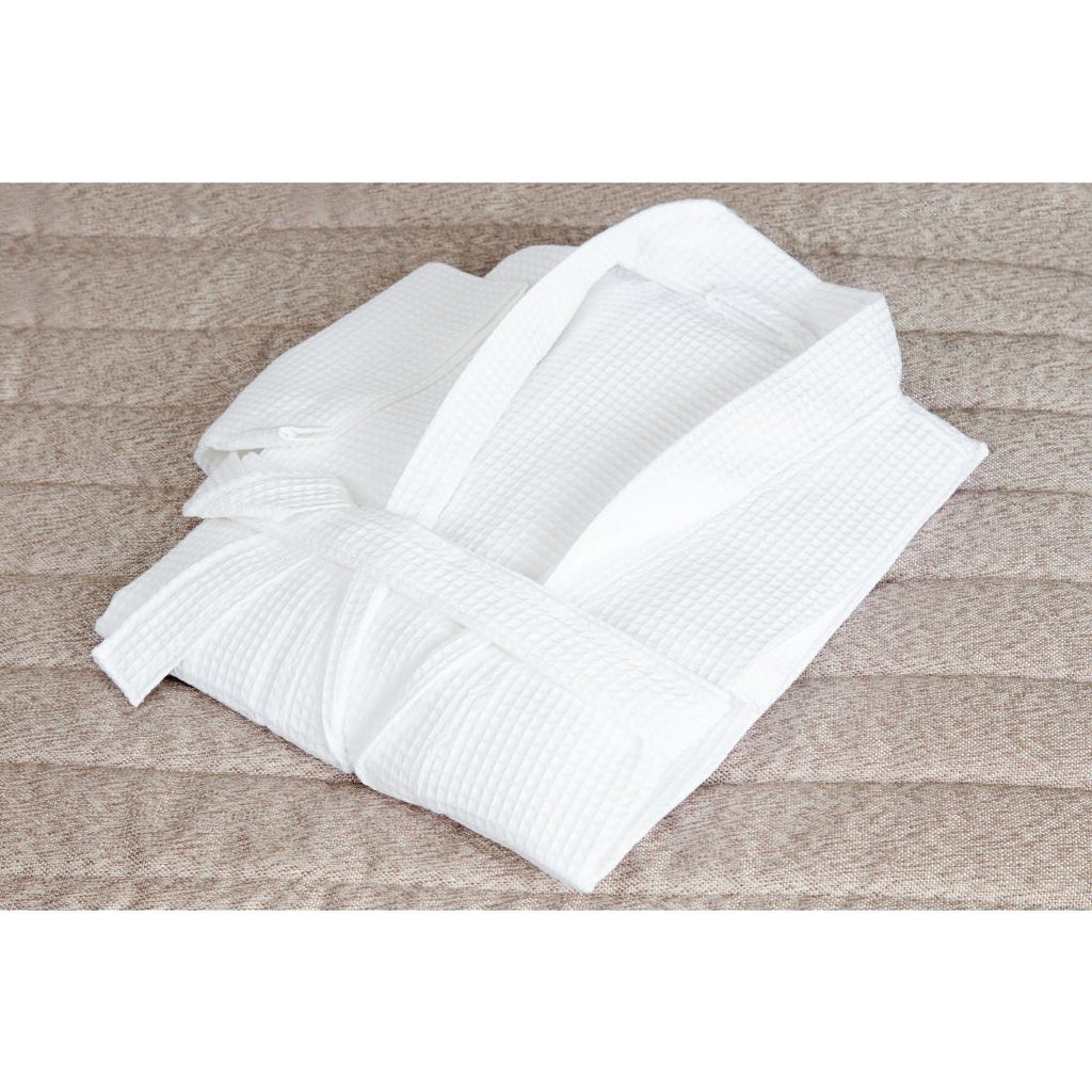 Mitre Essentials Honeycomb Bathrobe White Medium - GW408  Mitre Essentials   