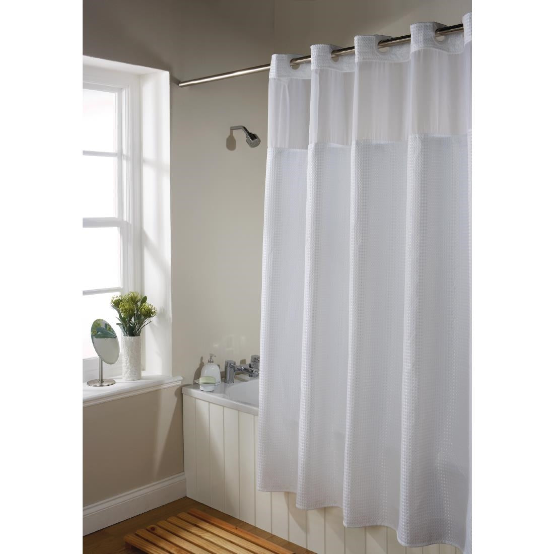 Mitre Luxury Waffle Shower Curtain - GX159  Mitre Luxury   