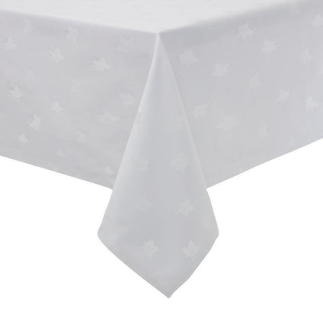 Mitre Luxury Luxor Tablecloth Ivy Leaf White 1350 x 1780mm - GW445  Mitre Luxury   