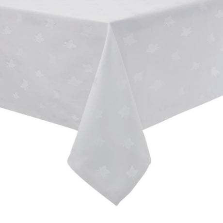 Mitre Luxury Luxor Tablecloth Ivy Leaf White 1350 x 2300mm - GW446  Mitre Luxury   