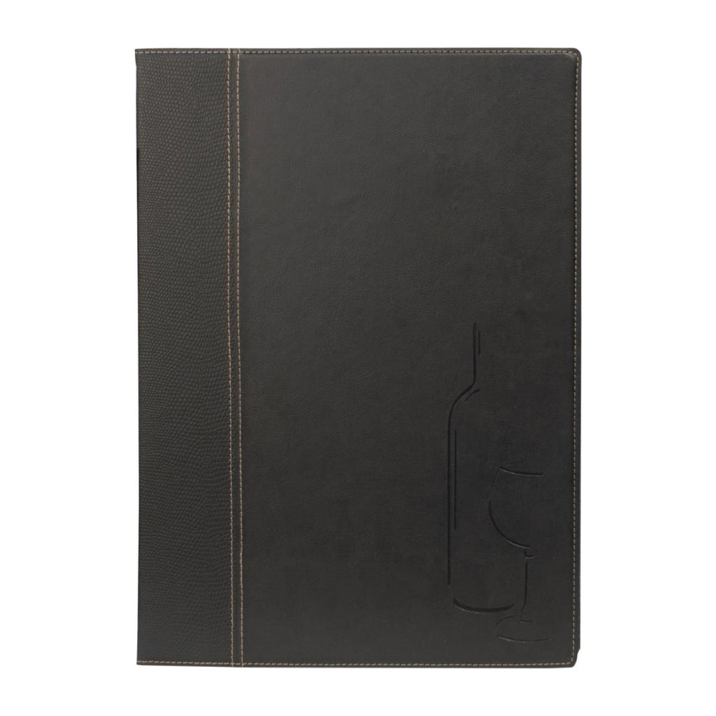 Securit Contemporary Wine List Cover Black A4 - H602  Securit   