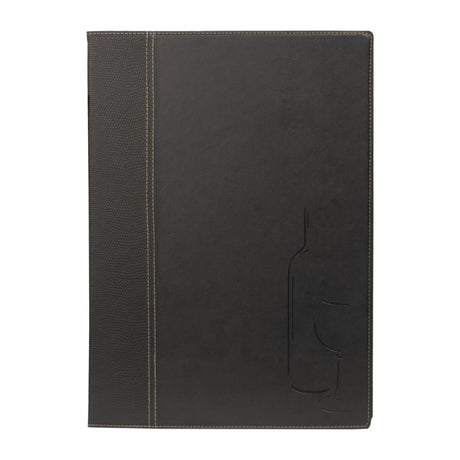 Securit Contemporary Wine List Cover Black A4 - H602  Securit   