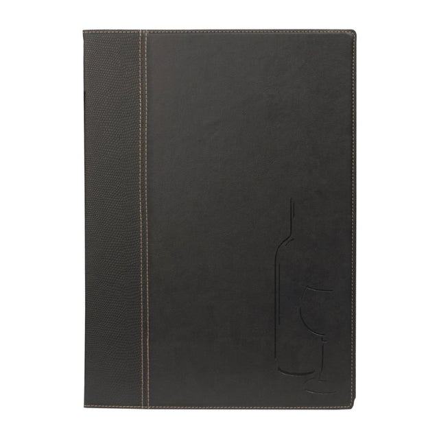 Securit Contemporary Wine List Cover Black A4 - H602  Securit   
