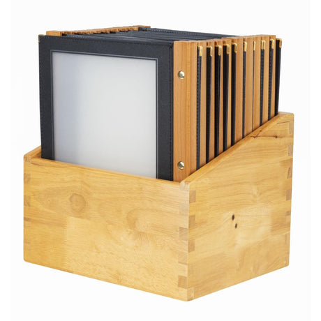 Securit Wood Spine American Style Menu Covers and Storage Box A4 Black - H759  Securit   