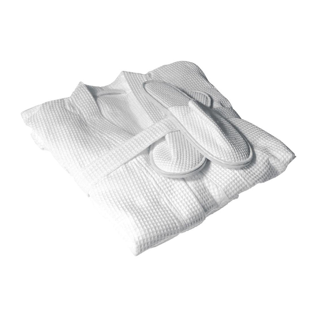 Mitre Essentials Honeycomb Bathrobe and Slipper Set Large - HB541  Mitre Essentials   