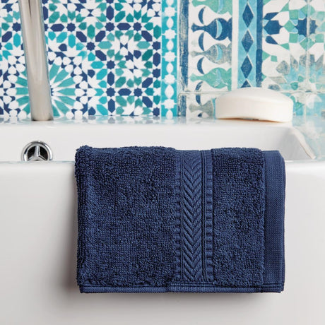 Mitre Essentials Nova Face Cloth Navy (Pack of 10) - HB630  Mitre Essentials   