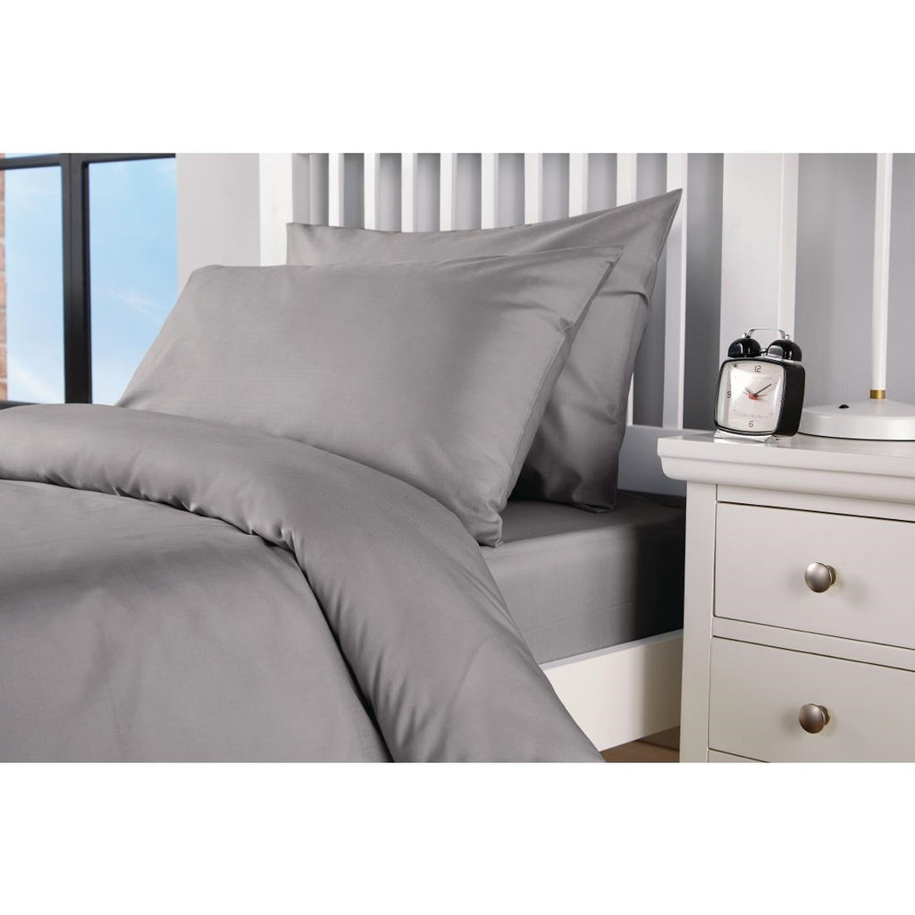 Mitre Essentials Spectrum Housewife Pillowcases Grey (Pack of 2) - HB657  Mitre Essentials   