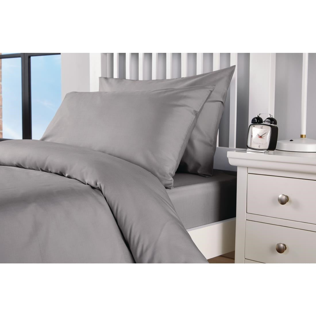 Mitre Essentials Spectrum Housewife Pillowcases Grey (Pack of 2) - HB657  Mitre Essentials   