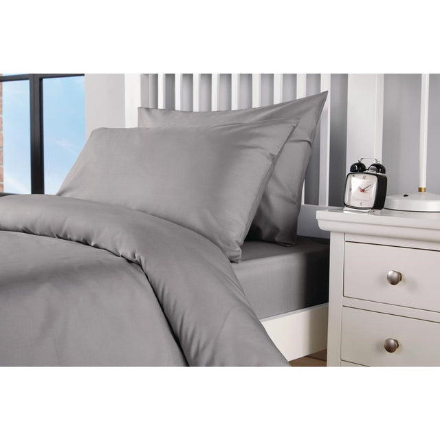 Mitre Essentials Spectrum Housewife Pillowcases Grey (Pack of 2) - HB657  Mitre Essentials   