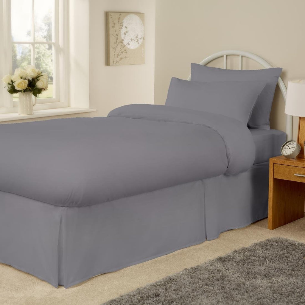 Mitre Essentials Spectrum Valances Kick Pleat Grey Double - HB653  Mitre Essentials   