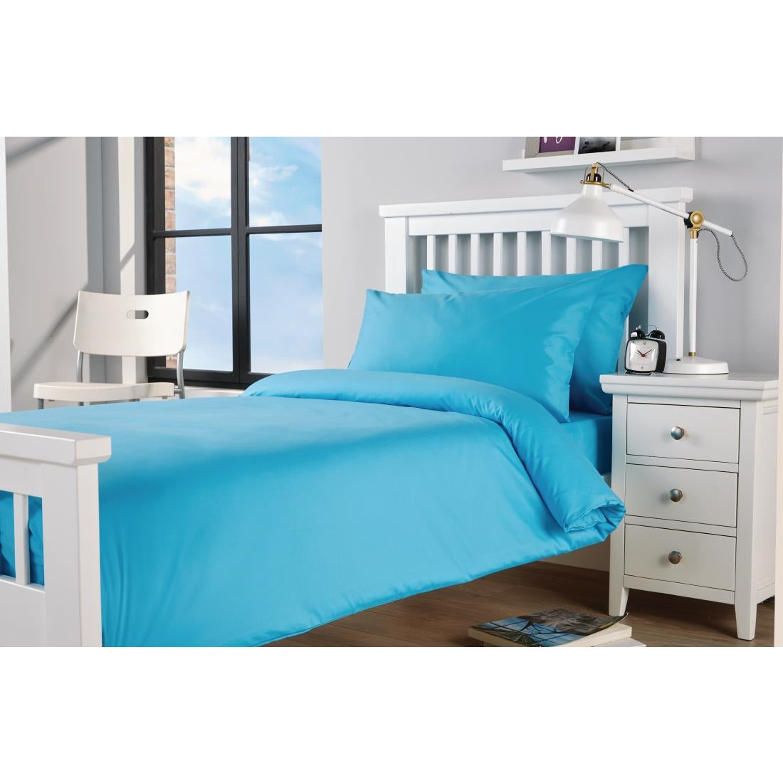 Mitre Essentials Spectrum Duvet Cover Open Turquoise Single - HB658  Mitre Essentials   