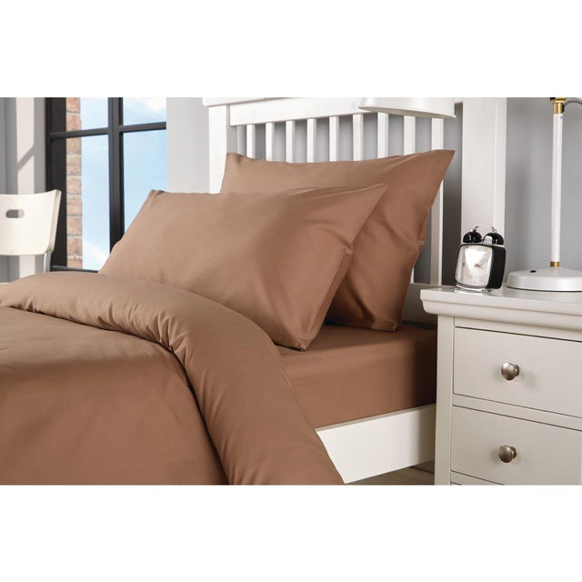 Mitre Essentials Spectrum Housewife Pillowcase Mocha - HB919  Mitre Essentials   