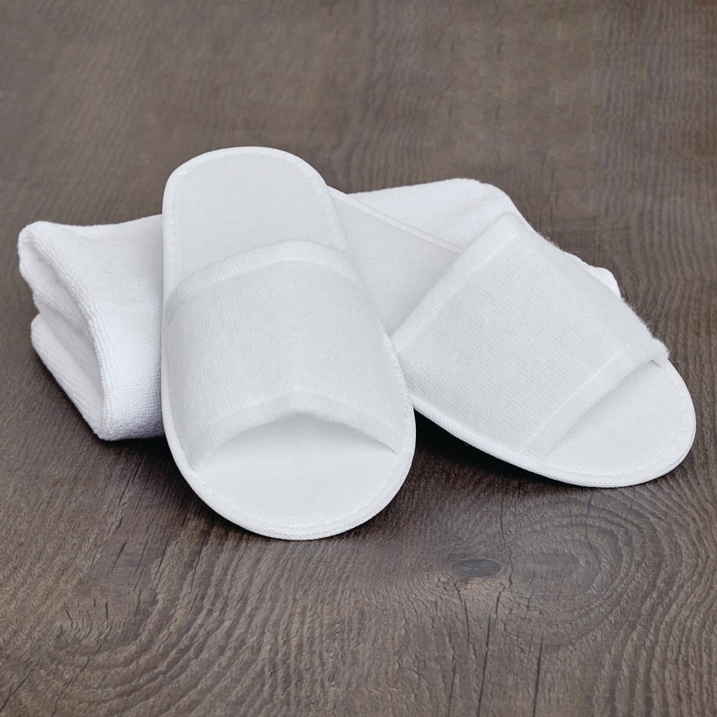 Mitre Essentials Slipperlite Open Toe Slippers White - HB969  Mitre Essentials   