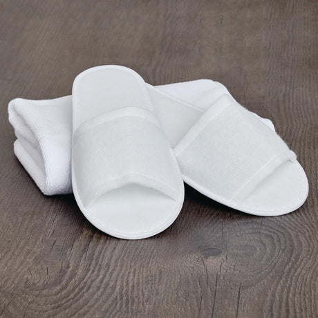 Mitre Essentials Slipperlite Open Toe Slippers White - HB969  Mitre Essentials   