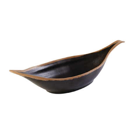 APS Crocker Leaf Bowl Brown. 420mm length - HC736 Bowls APS