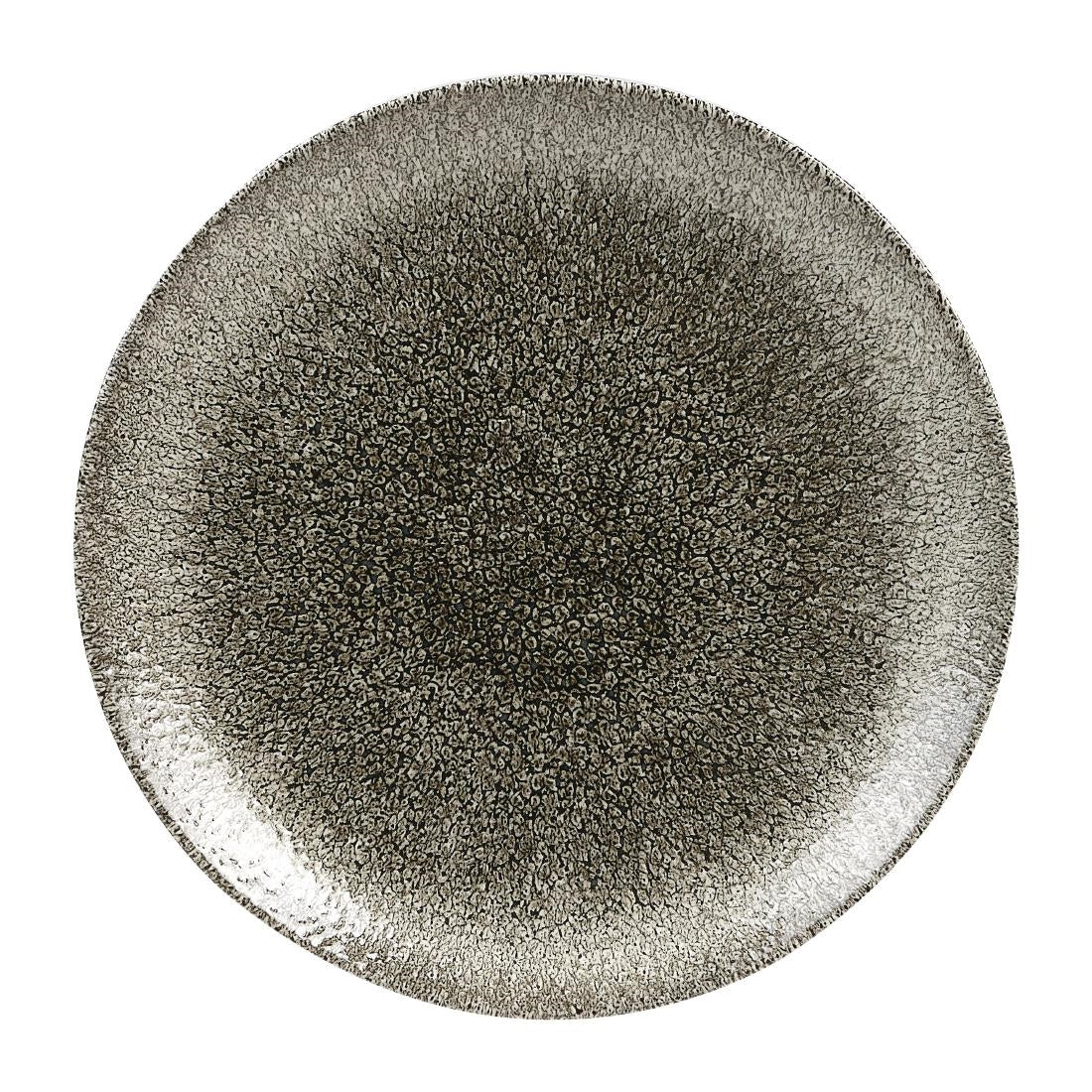 Churchill Studio Prints Raku Round Coupe Plates Quartz Black 260mm (Pack of 12) - HC768 Plates Churchill