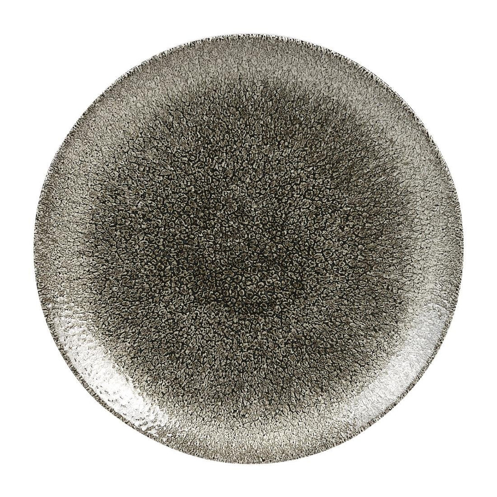 Churchill Studio Prints Raku Coupe Plates Quartz Black 217mm (Pack of 12) - HC769 Plates Churchill