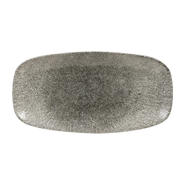 Churchill Studio Prints Raku Rectangular Plates Quartz Black 355mm (Pack of 6) - HC776 Plates Churchill