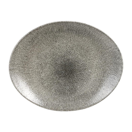 Churchill Studio Prints Raku Oval Coupe Plates Quartz Black 317mm (Pack of 12) - HC779 Plates Churchill