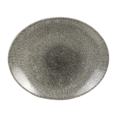 Churchill Studio Prints Raku Oval Coupe Plates Quartz Black 270mm (Pack of 12) - HC780 Plates Churchill