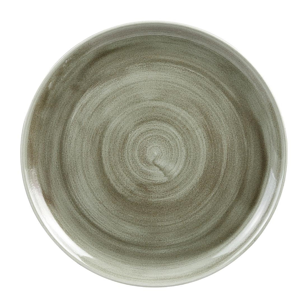Churchill Stonecast Patina Antique Coupe Round Plates Green 324mm - HC805 Plates Churchill