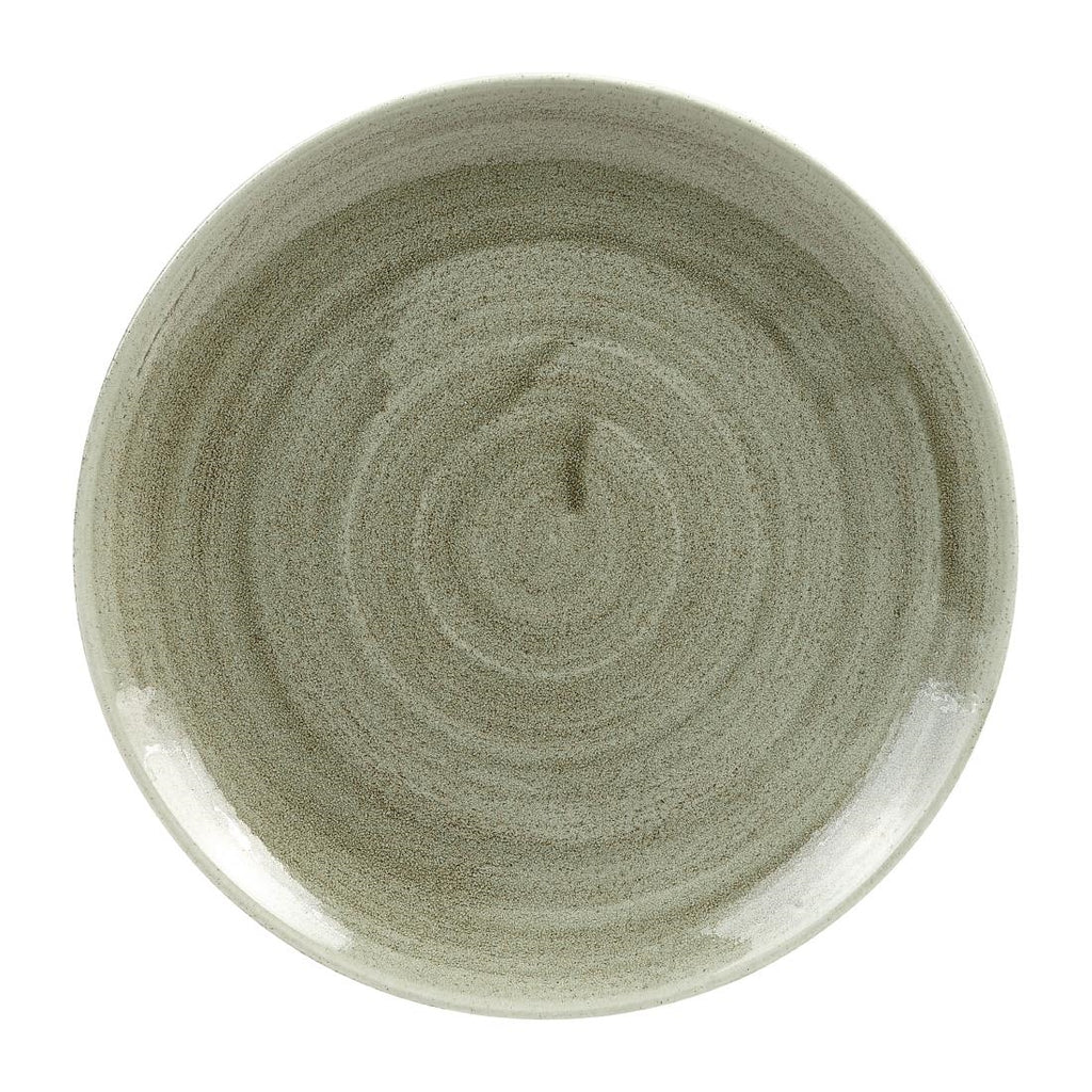Churchill Stonecast Patina Antique Round Coupe Plates Green 217mm - HC808 Plates Churchill