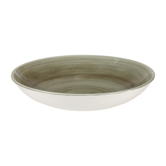Churchill Stonecast Patina Antique Round Coupe Bowls Green 248mm - HC810 Bowls Churchill