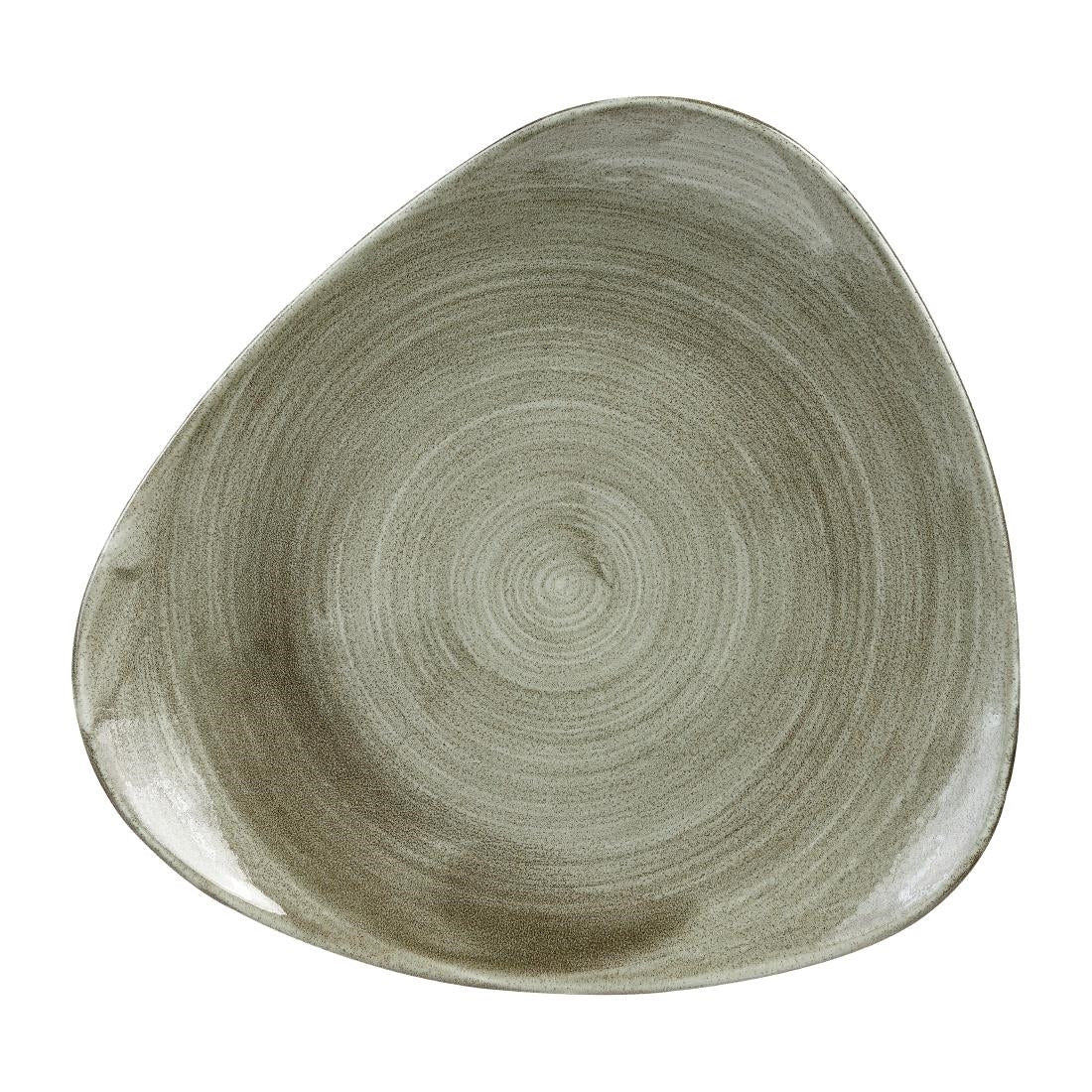 Churchill Stonecast Patina Antique Round Triangle Plates Green 311mm - HC812 Plates Churchill