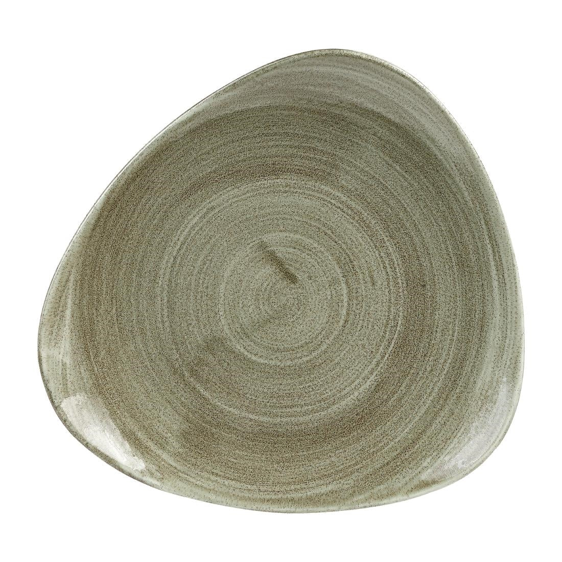 Churchill Stonecast Patina Antique Round Triangle Plates Green 229mm - HC813 Plates Churchill