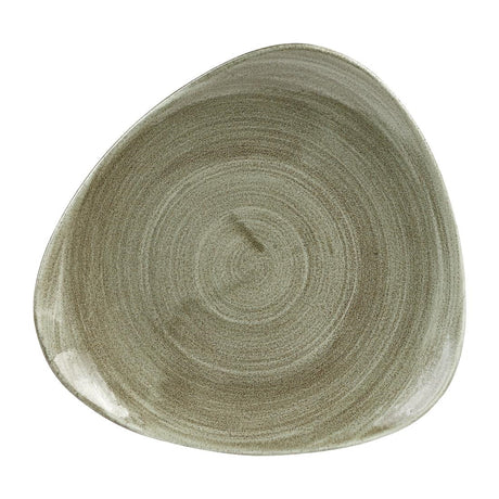 Churchill Stonecast Patina Antique Round Triangle Plates Green 229mm - HC813 Plates Churchill