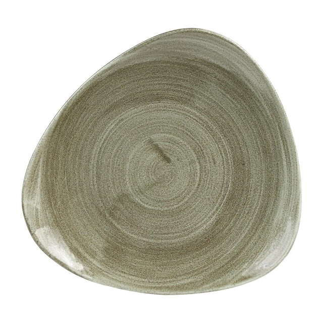 Churchill Stonecast Patina Antique Round Triangle Plates Green 229mm - HC813 Plates Churchill