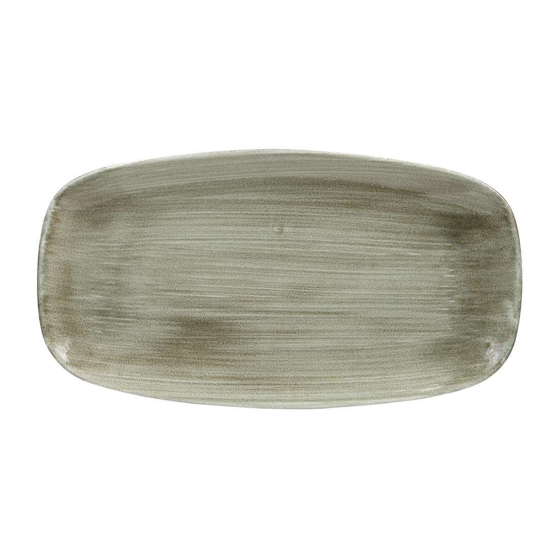 Churchill Stonecast Patina Antique Rectangular Plates Green 355mm - HC818 Plates Churchill