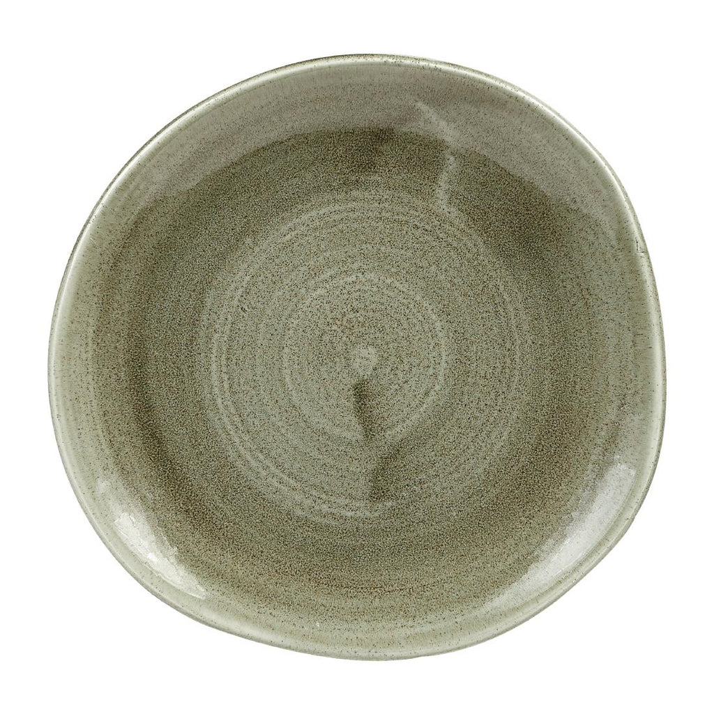 Churchill Stonecast Patina Antique Organic Round Plates Green 186mm (Pack of 12) - HC823 Plates Churchill