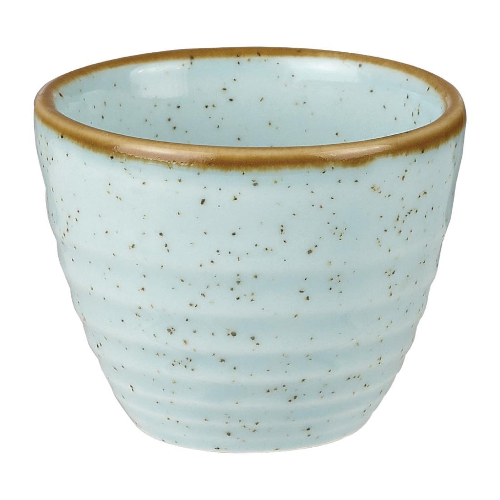 Churchill Stonecast Round Dip Pots  Duck Egg Ripple 57ml (Pack of 12) - HC826 Churchill Super Vitrified Churchill   