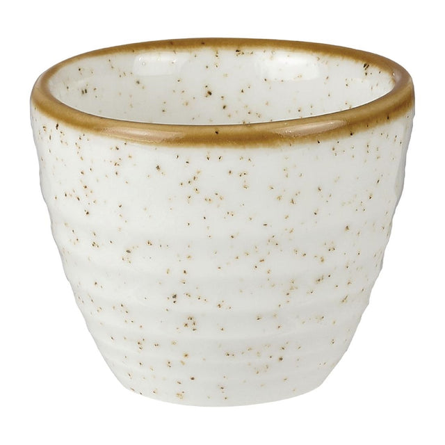Churchill Stonecast Round Dip Pots Barley White Ripple 57ml (Pack of 12) - HC829 Churchill Super Vitrified Churchill   