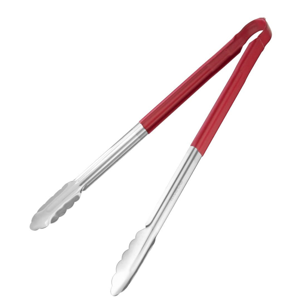 Hygiplas Colour Coded Serving Tong Red 405mm - HC854  Hygiplas   