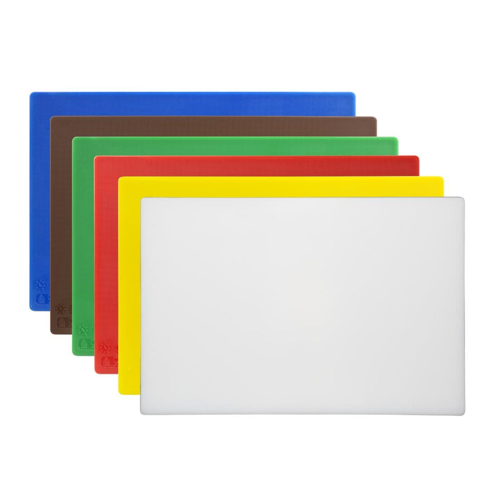 Hygiplas Low Density Antibacterial Chopping Board Set 450x300x10mm (Pack of 6) - HC870  Hygiplas   