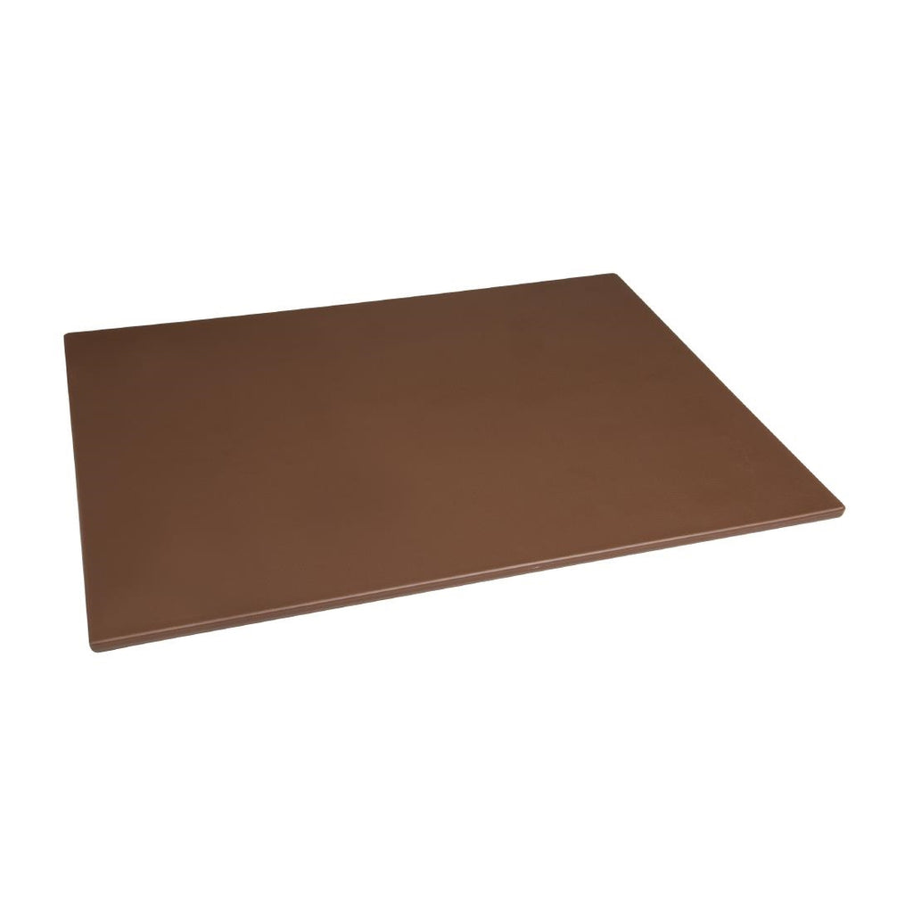 Hygiplas Low Density Brown Chopping Board Large 600x450x10mm - HC873  Hygiplas   
