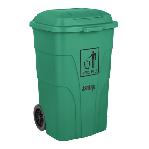 Jantex 120Ltr Wheelie Bin with Foot Pedal Green - HC924  Jantex   