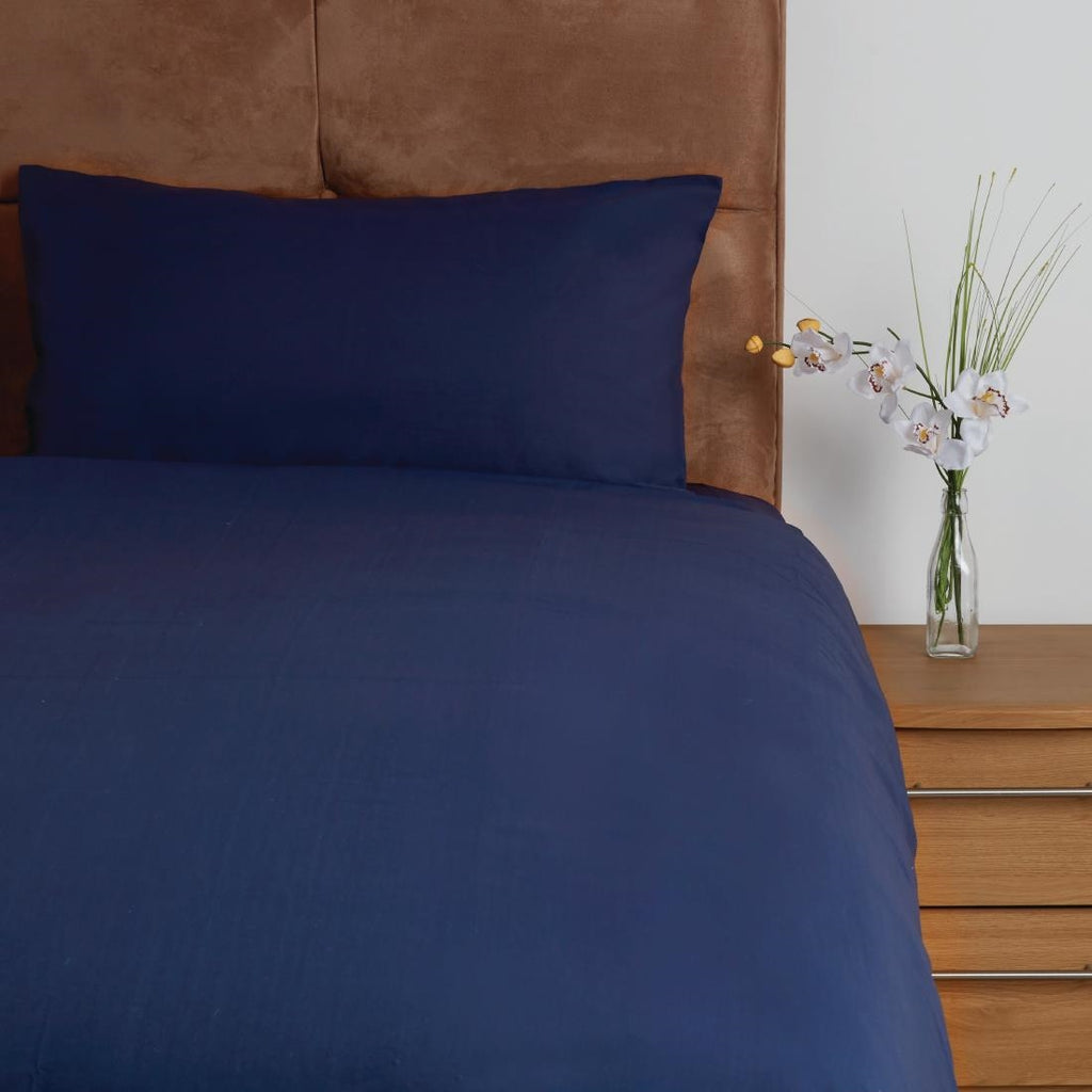 Mitre Essentials Temir Duvet Cover Navy Single Open - GU333  Mitre Essentials   