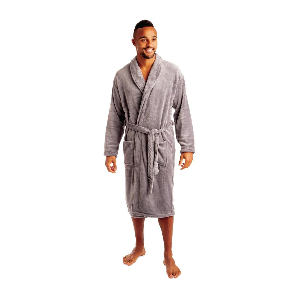 Comfort Vienna Bathrobe Grey - HD237  Mitre Comfort   