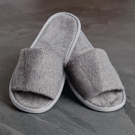 Luxury Curzon Open Toe Slippers Grey - HD244  Mitre Luxury   