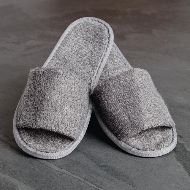 Luxury Curzon Open Toe Slippers Grey - HD244  Mitre Luxury   