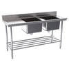 Hallco Dishwash Table 'Dirties' Inlet Bench Stainless Steel | HDWDI1650L Stainless Steel Dishwasher Tables Hallco
